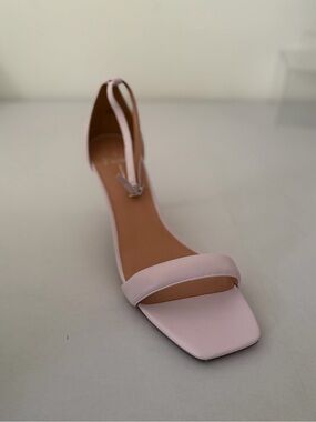 Paolo Pale Pink Square-Toe Ankle-Strap Heel